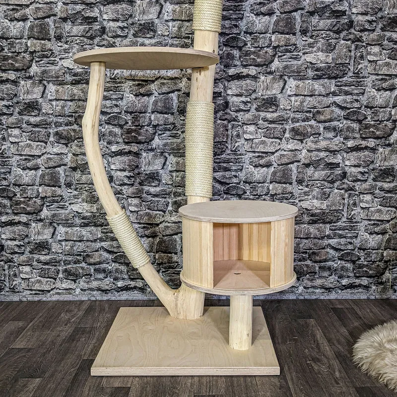Naturkratzbaum 4107 Kratzbaum Natur Holz Design 153 cm hoch Katzenbaum