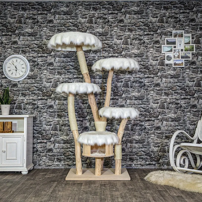 Naturkratzbaum 4106 Kratzbaum Natur Holz Design 179 cm hoch Katzenbaum