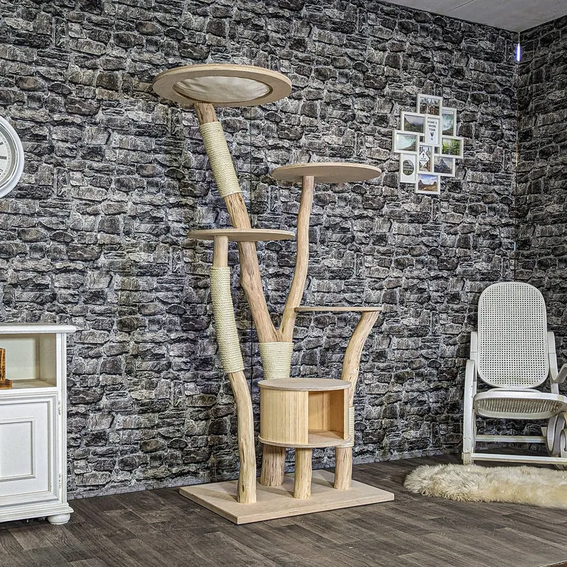 Naturkratzbaum 4106 Kratzbaum Natur Holz Design 179 cm hoch Katzenbaum