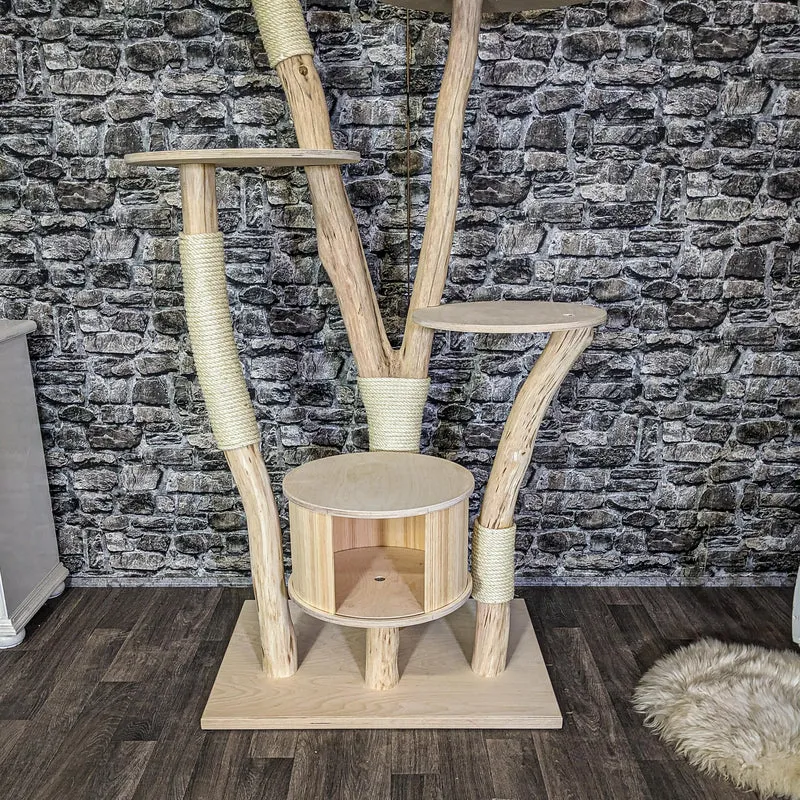 Naturkratzbaum 4106 Kratzbaum Natur Holz Design 179 cm hoch Katzenbaum