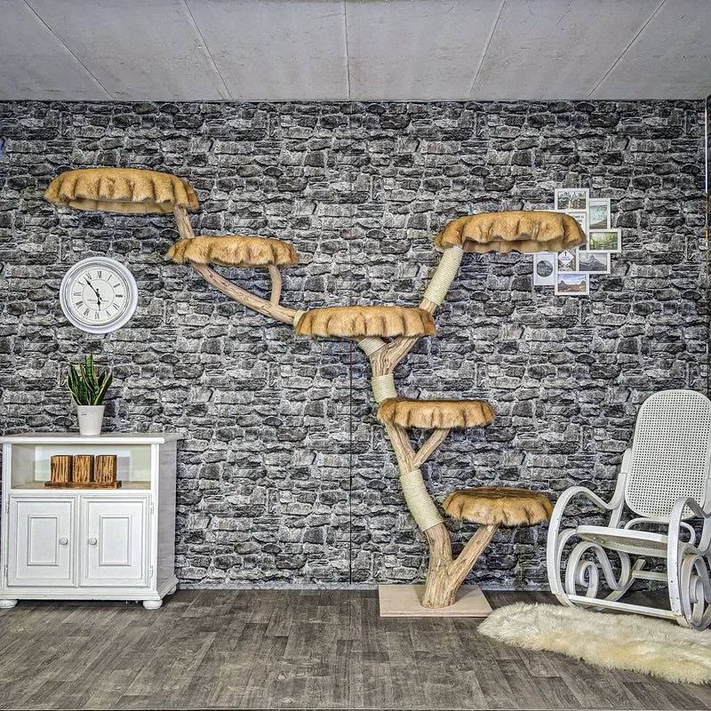 Naturkratzbaum 4105 Kratzbaum Natur Holz Design 200 cm hoch Katzenbaum