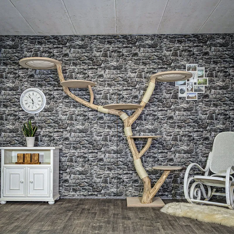 Naturkratzbaum 4105 Kratzbaum Natur Holz Design 200 cm hoch Katzenbaum
