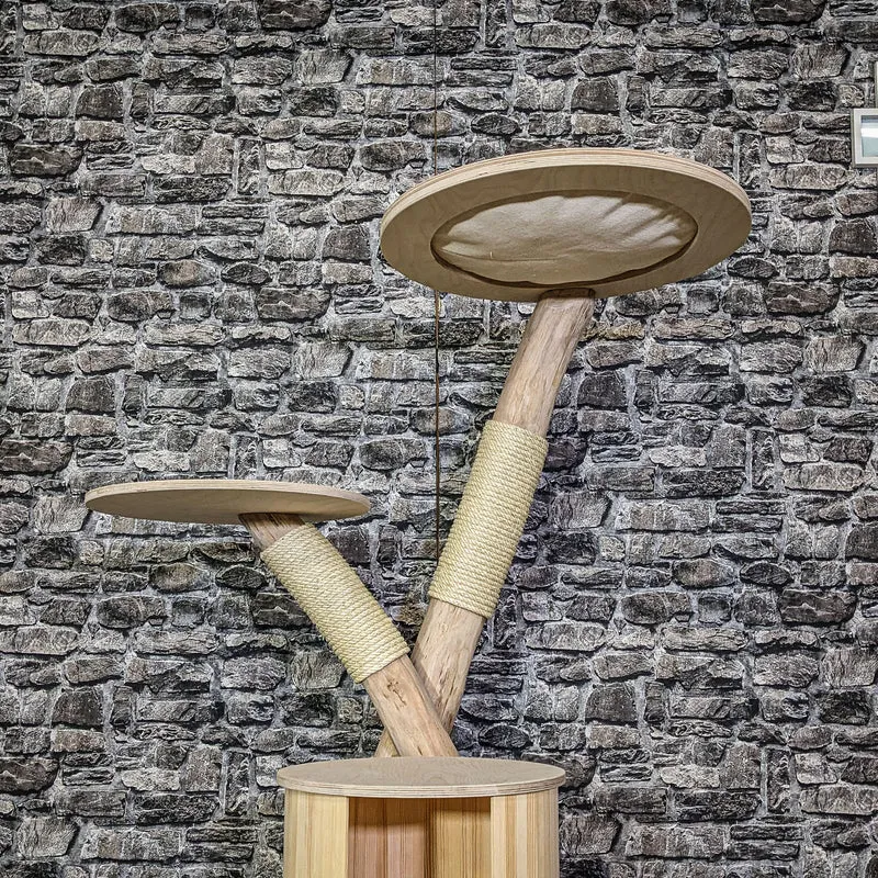 Naturkratzbaum 4104 Kratzbaum Natur Holz Design 135 cm hoch Katzenbaum