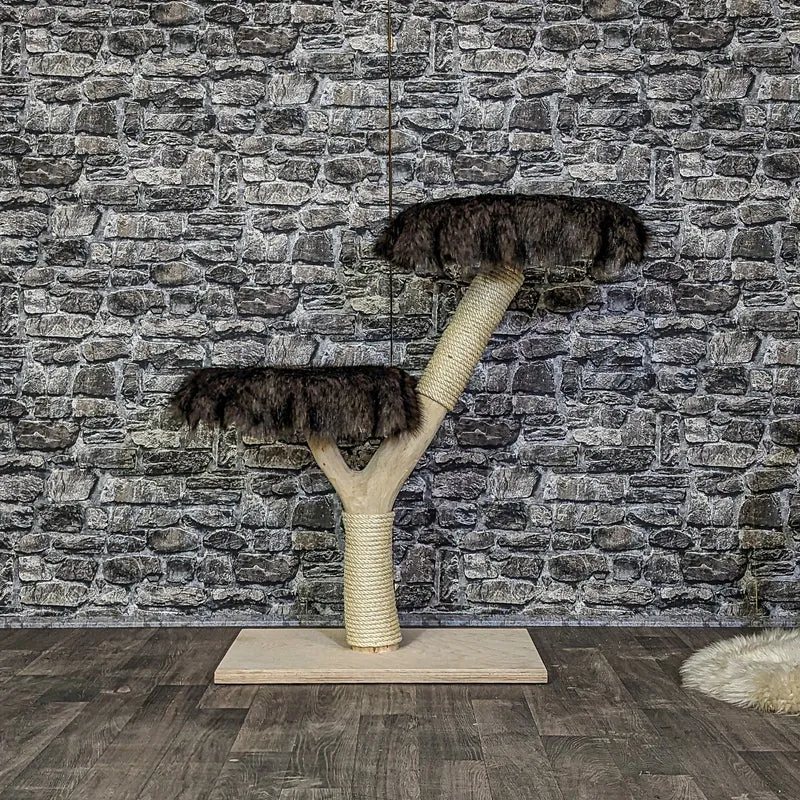Naturkratzbaum 4103 Kratzbaum Natur Holz Design 93 cm hoch Katzenbaum
