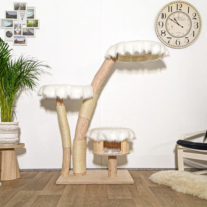 Naturkratzbaum 4099 Kratzbaum Natur Holz Design 145 cm hoch Katzenbaum