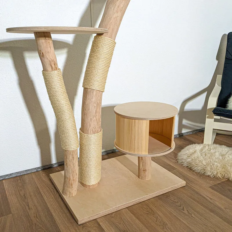 Naturkratzbaum 4099 Kratzbaum Natur Holz Design 145 cm hoch Katzenbaum