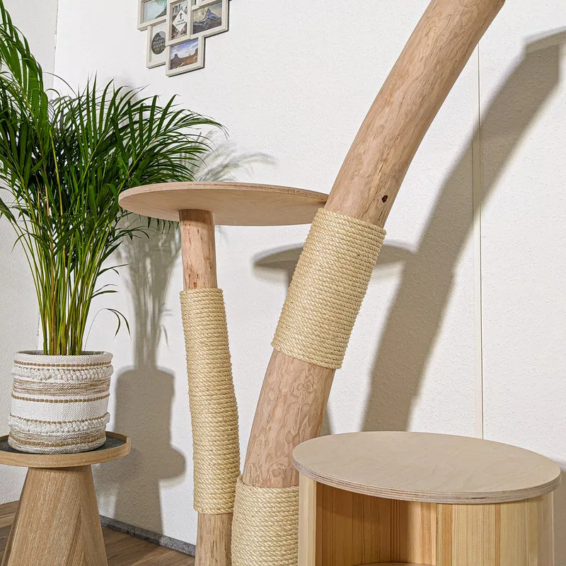 Naturkratzbaum 4099 Kratzbaum Natur Holz Design 145 cm hoch Katzenbaum