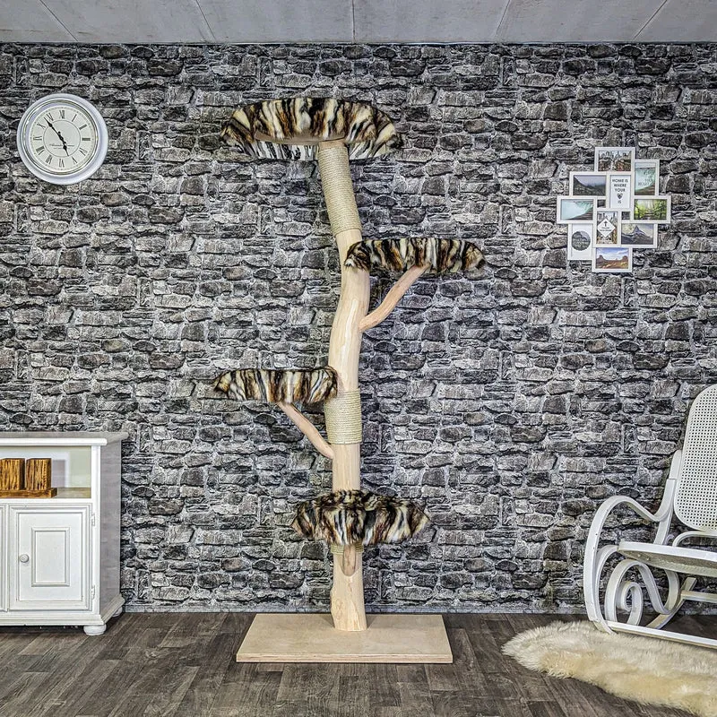 Naturkratzbaum 4098 Kratzbaum Natur Holz Design 200 cm hoch Katzenbaum