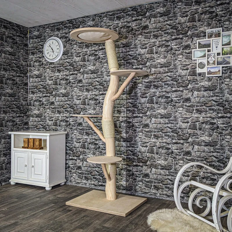 Naturkratzbaum 4098 Kratzbaum Natur Holz Design 200 cm hoch Katzenbaum