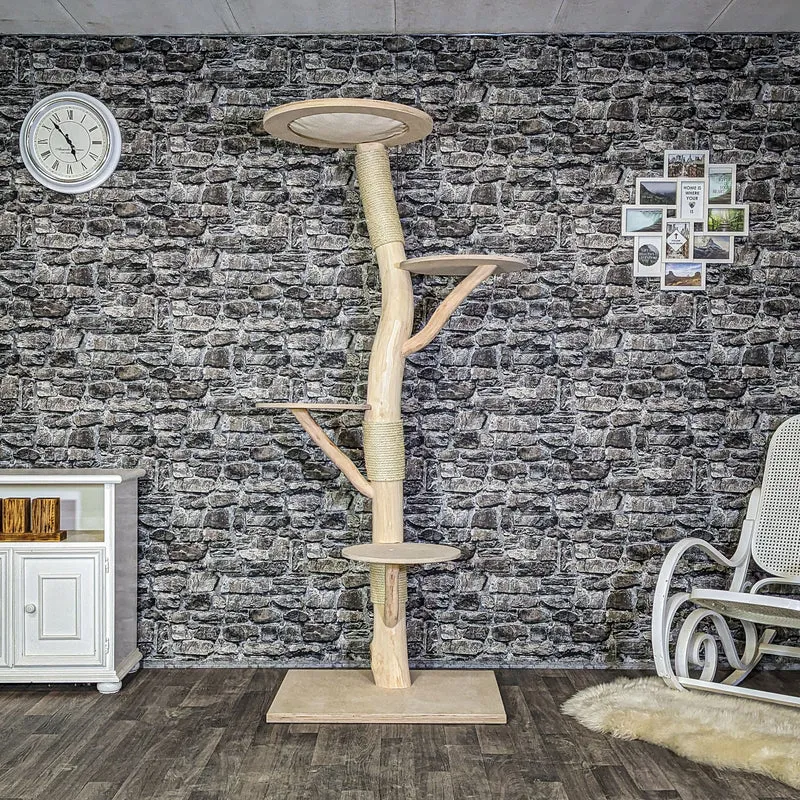 Naturkratzbaum 4098 Kratzbaum Natur Holz Design 200 cm hoch Katzenbaum