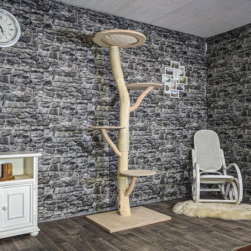 Naturkratzbaum 4098 Kratzbaum Natur Holz Design 200 cm hoch Katzenbaum