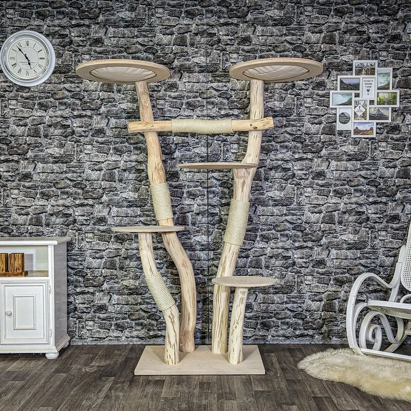 Naturkratzbaum 4097 Kratzbaum Natur Holz Design 185 cm hoch Katzenbaum