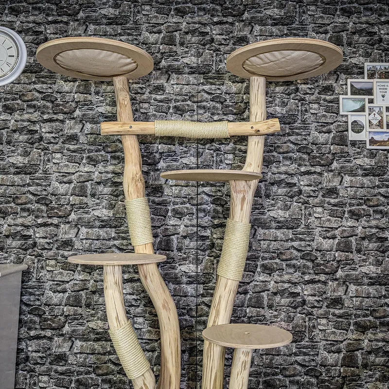 Naturkratzbaum 4097 Kratzbaum Natur Holz Design 185 cm hoch Katzenbaum