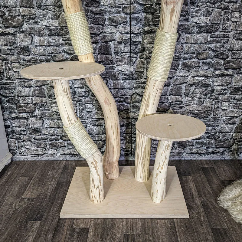 Naturkratzbaum 4097 Kratzbaum Natur Holz Design 185 cm hoch Katzenbaum
