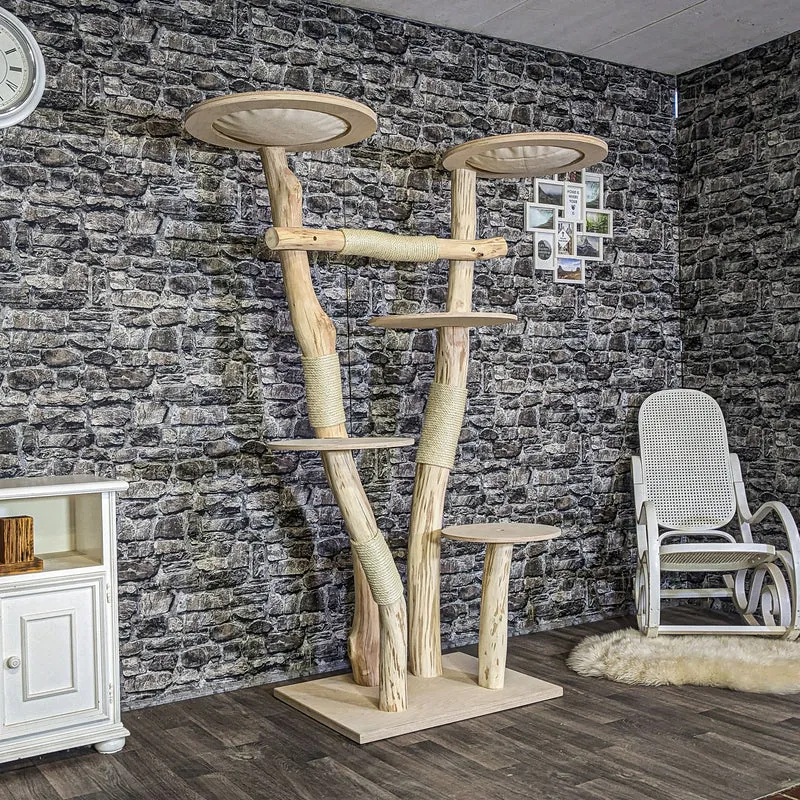 Naturkratzbaum 4097 Kratzbaum Natur Holz Design 185 cm hoch Katzenbaum