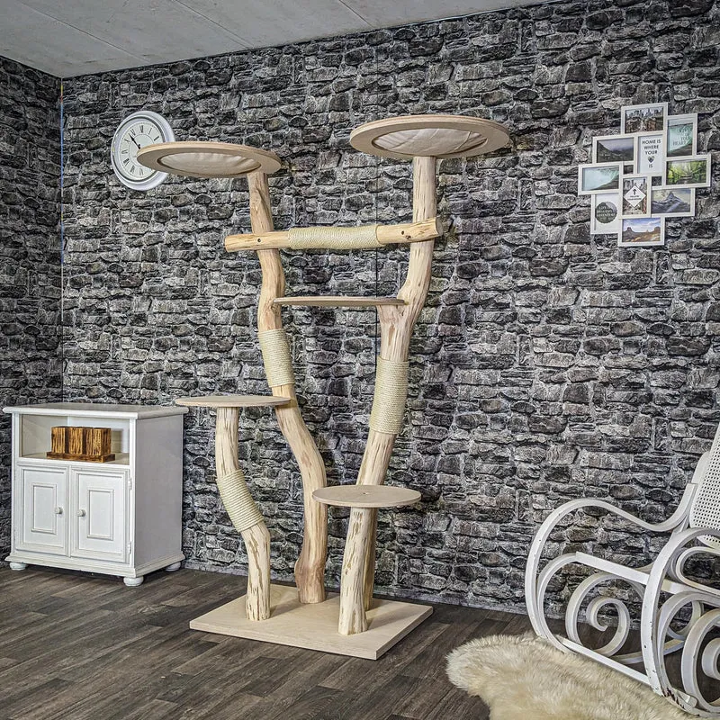 Naturkratzbaum 4097 Kratzbaum Natur Holz Design 185 cm hoch Katzenbaum