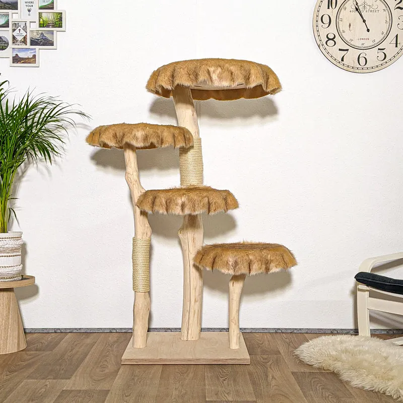 Naturkratzbaum 4096 Kratzbaum Natur Holz Design 145 cm hoch Katzenbaum