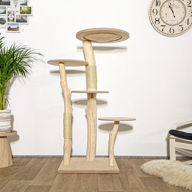 Naturkratzbaum 4096 Kratzbaum Natur Holz Design 145 cm hoch Katzenbaum