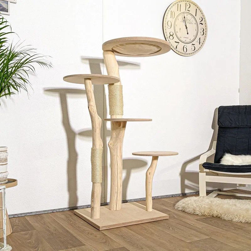Naturkratzbaum 4096 Kratzbaum Natur Holz Design 145 cm hoch Katzenbaum