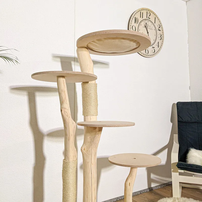 Naturkratzbaum 4096 Kratzbaum Natur Holz Design 145 cm hoch Katzenbaum