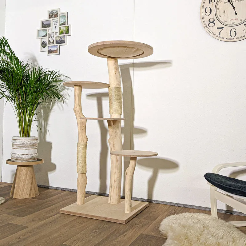 Naturkratzbaum 4096 Kratzbaum Natur Holz Design 145 cm hoch Katzenbaum