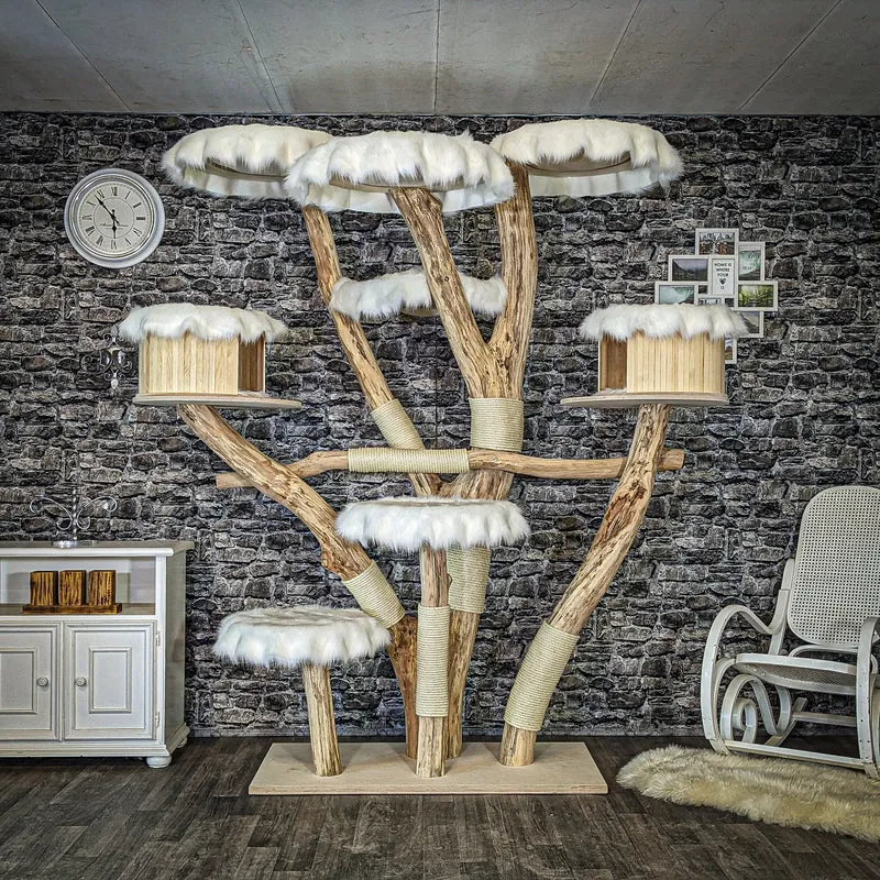 Naturkratzbaum 4074 Kratzbaum Natur Holz Design 220 cm hoch Katzenbaum