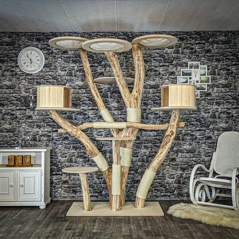 Naturkratzbaum 4074 Kratzbaum Natur Holz Design 220 cm hoch Katzenbaum