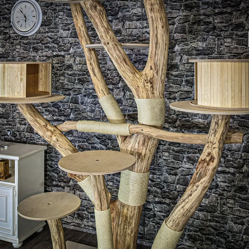 Naturkratzbaum 4074 Kratzbaum Natur Holz Design 220 cm hoch Katzenbaum