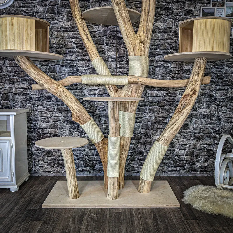 Naturkratzbaum 4074 Kratzbaum Natur Holz Design 220 cm hoch Katzenbaum