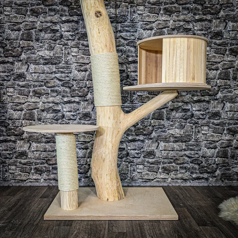 Naturkratzbaum 4075 Kratzbaum Natur Holz Design 152 cm hoch Katzenbaum