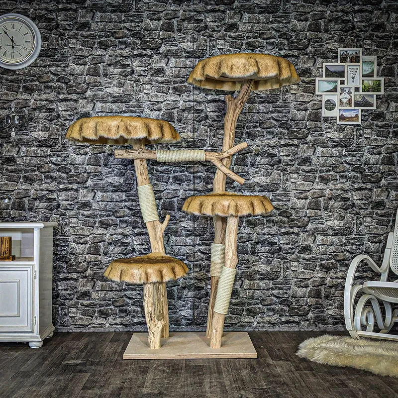 Naturkratzbaum 4077 Kratzbaum Natur Holz Design 175 cm hoch Katzenbaum