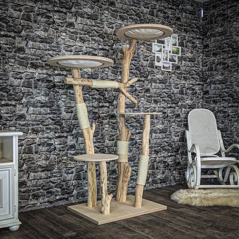 Naturkratzbaum 4077 Kratzbaum Natur Holz Design 175 cm hoch Katzenbaum