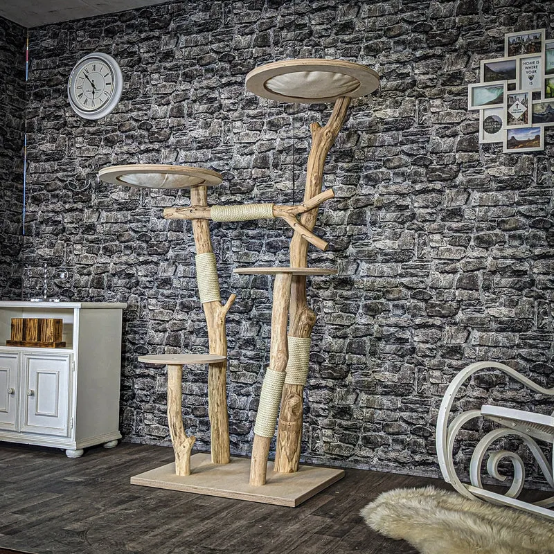Naturkratzbaum 4077 Kratzbaum Natur Holz Design 175 cm hoch Katzenbaum