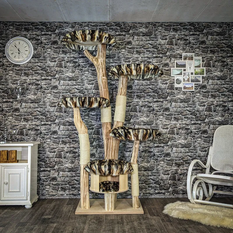 Naturkratzbaum 4078 Kratzbaum Natur Holz Design 210 cm hoch Katzenbaum