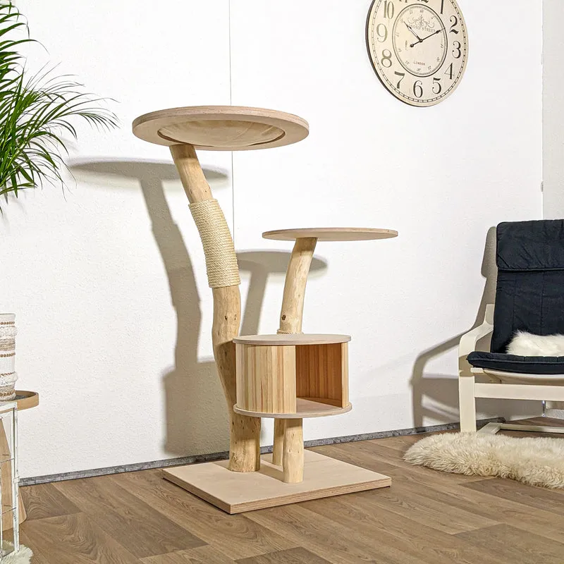 Naturkratzbaum 4079 Kratzbaum Natur Holz Design 123 cm hoch Katzenbaum