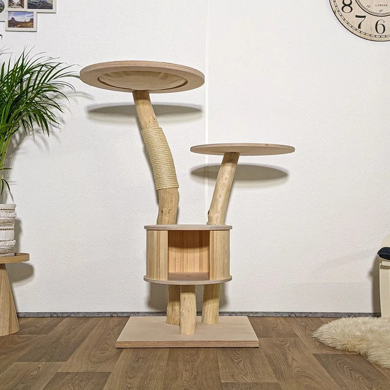 Naturkratzbaum 4079 Kratzbaum Natur Holz Design 123 cm hoch Katzenbaum