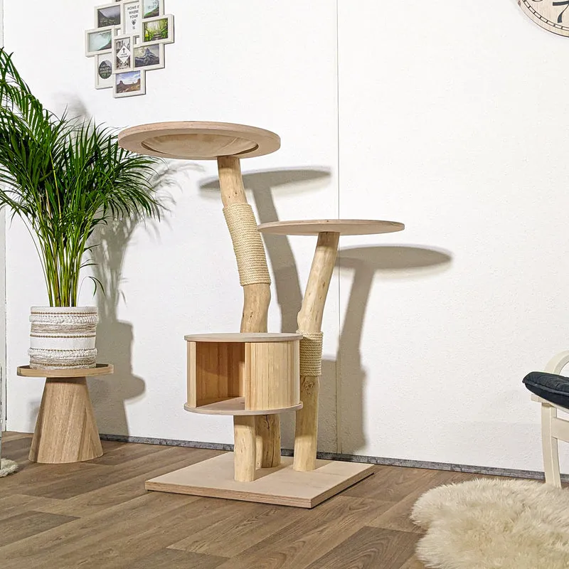 Naturkratzbaum 4079 Kratzbaum Natur Holz Design 123 cm hoch Katzenbaum