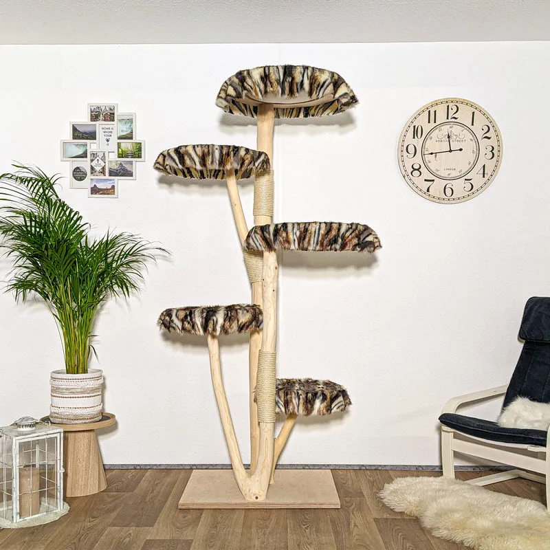 Naturkratzbaum 4080 Kratzbaum Natur Holz Design 210 cm hoch Katzenbaum