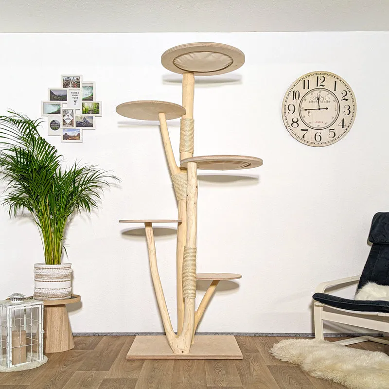 Naturkratzbaum 4080 Kratzbaum Natur Holz Design 210 cm hoch Katzenbaum