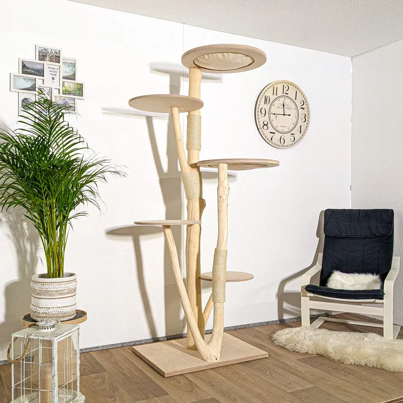 Naturkratzbaum 4080 Kratzbaum Natur Holz Design 210 cm hoch Katzenbaum