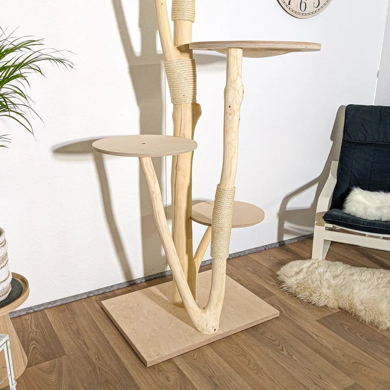 Naturkratzbaum 4080 Kratzbaum Natur Holz Design 210 cm hoch Katzenbaum