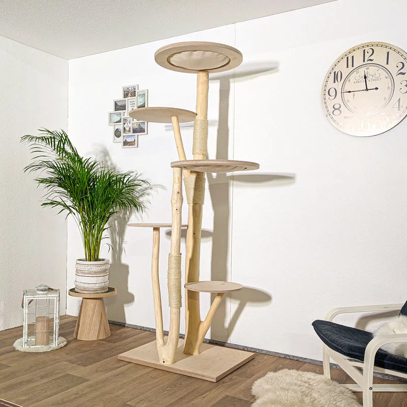 Naturkratzbaum 4080 Kratzbaum Natur Holz Design 210 cm hoch Katzenbaum