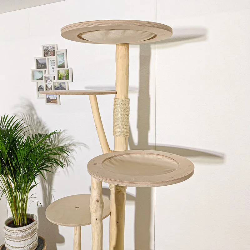 Naturkratzbaum 4080 Kratzbaum Natur Holz Design 210 cm hoch Katzenbaum