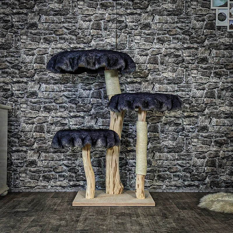 Naturkratzbaum 4081 Kratzbaum Natur Holz Design 116 cm hoch Katzenbaum