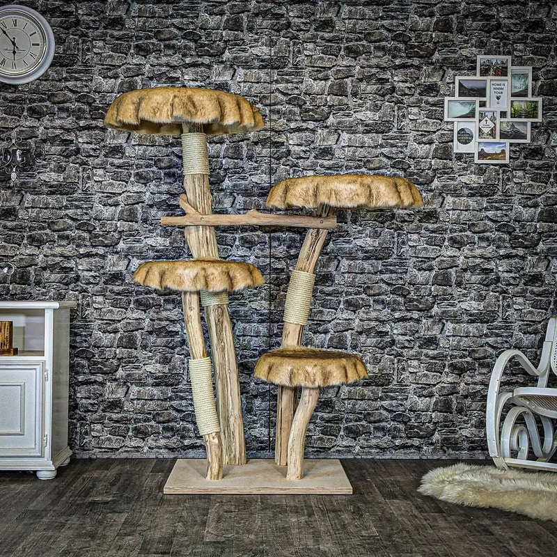 Naturkratzbaum 4082 Kratzbaum Natur Holz Design 165 cm hoch Katzenbaum