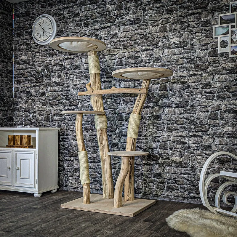 Naturkratzbaum 4082 Kratzbaum Natur Holz Design 165 cm hoch Katzenbaum