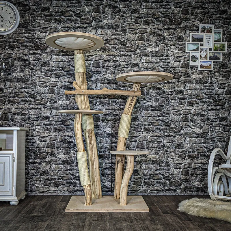 Naturkratzbaum 4082 Kratzbaum Natur Holz Design 165 cm hoch Katzenbaum