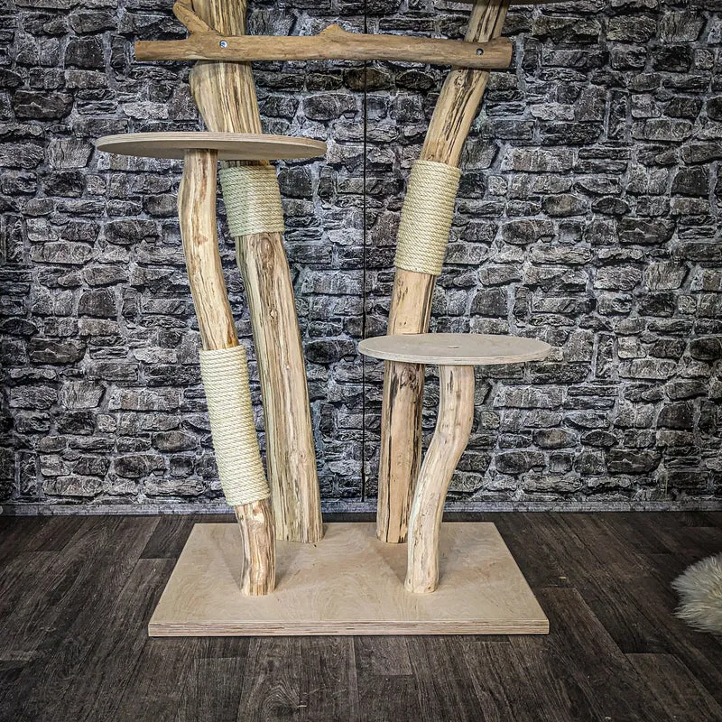 Naturkratzbaum 4082 Kratzbaum Natur Holz Design 165 cm hoch Katzenbaum