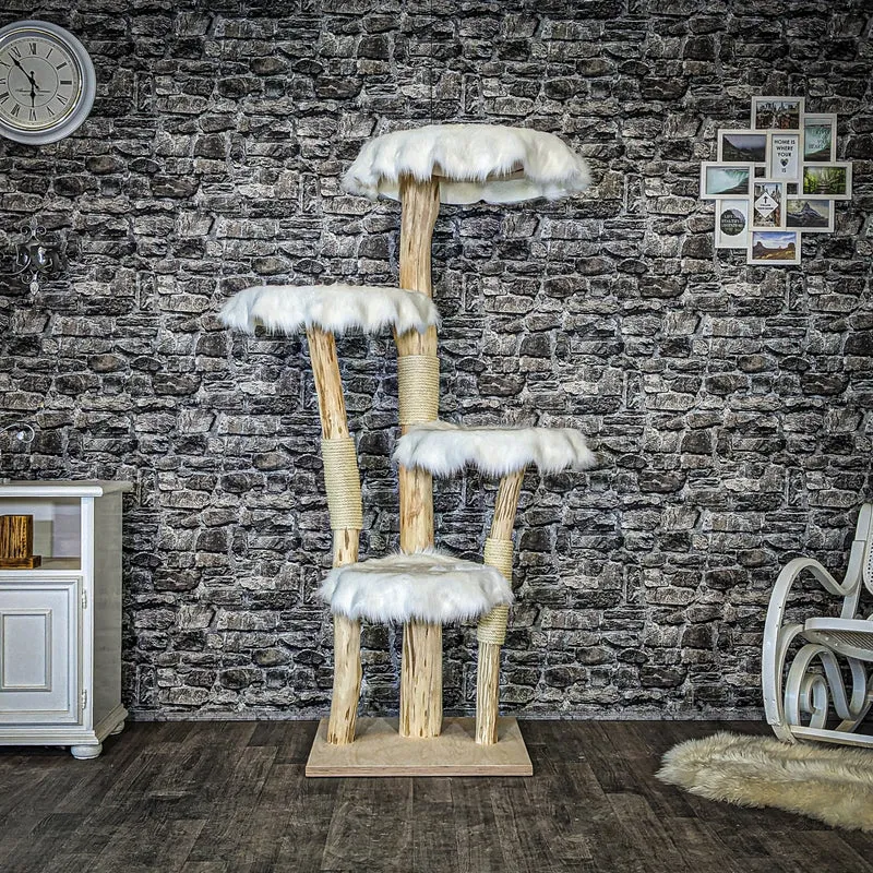 Naturkratzbaum 4083 Kratzbaum Natur Holz Design 175 cm hoch Katzenbaum