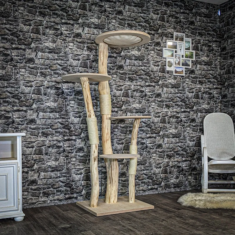 Naturkratzbaum 4083 Kratzbaum Natur Holz Design 175 cm hoch Katzenbaum